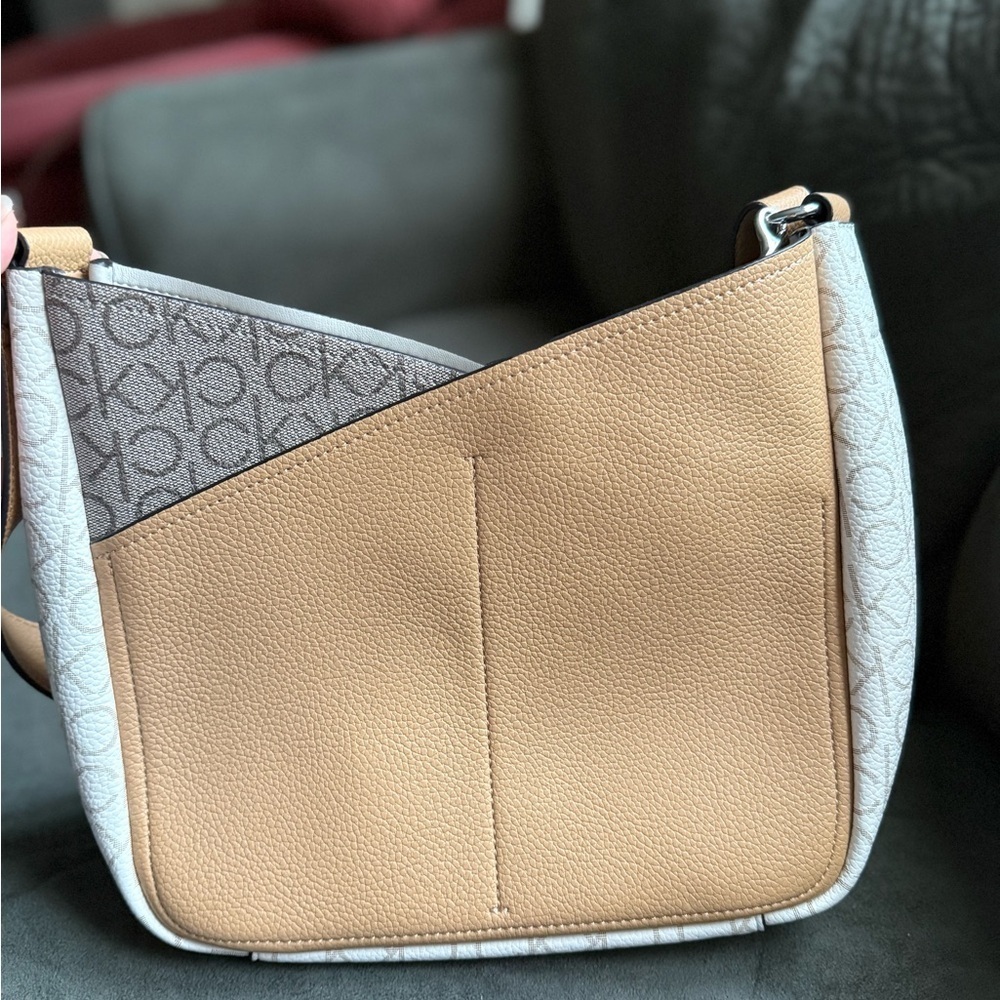 Calvin Klein Tan and Gray Crossbody Bag with Pouch - Picture 8 of 8